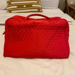 Red Vera Bradley travel duffle bag
